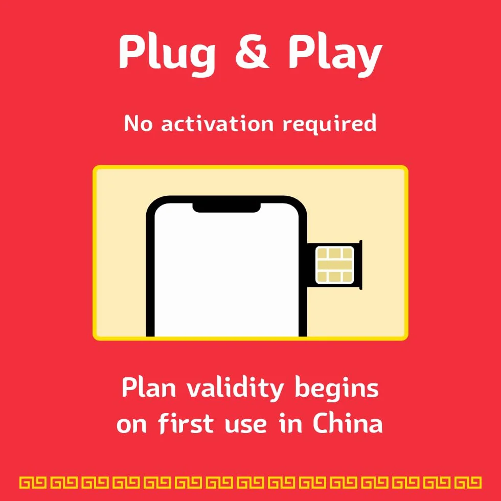 Cina SIM Card 30 giorni | 20 GB di dati ad alta velocità | Attivazione automatica | Condivisione hotspot consentita | Supporto Google, Facebook, Whats app e altro ancora. Solo dati Nessuna voce.
