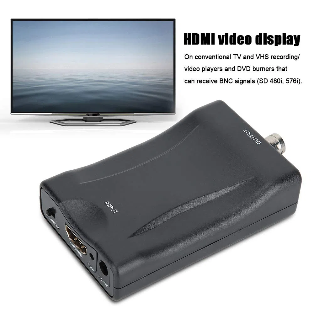 Adattatore da HDMI a BNC, Supporto Formati PAL NTSC, Adattatore Video da HDMI a BNA, con Uscita da 3,5 Mm, per TV, DVD