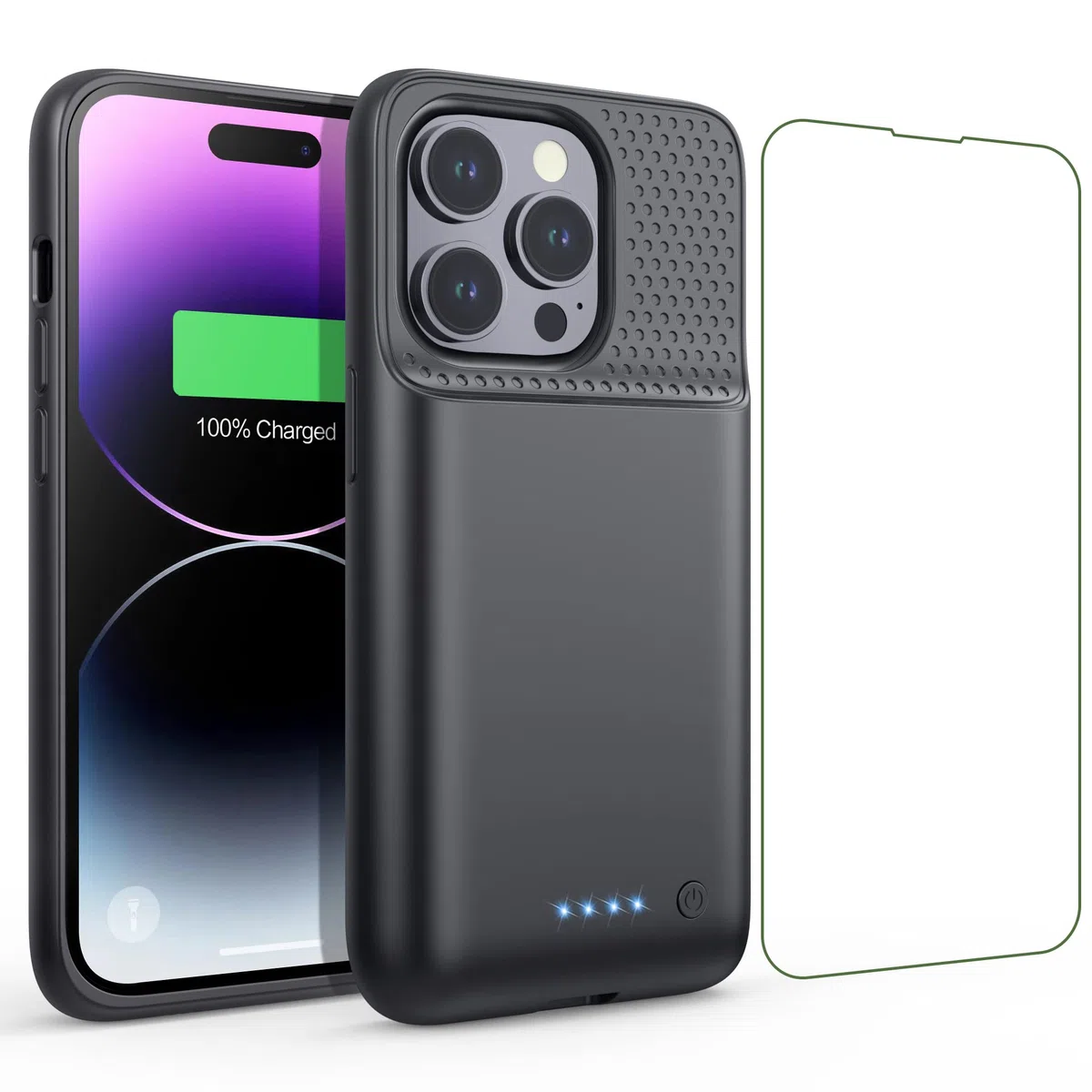 Feob Custodia per batteria per iPhone 14 Pro, con batteria supplementare da 7200 mAh, con batteria ricaricabile rimovibile, per iPhone 14 Pro [6,1 pollici)