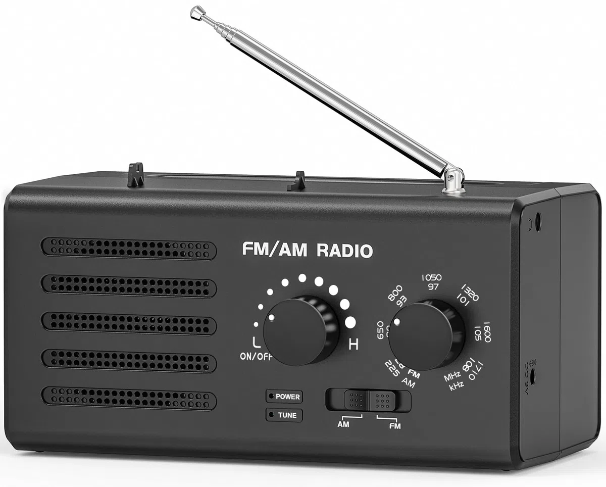Tendak Radio Portatile FM/AM, Transistor Radio Manopola di Regolazione Extra Large, 5W Grande altoparlante, Supporta la dell'alimentatore USB/operatore batteria,Utilizzato per la famiglia e all'aperto
