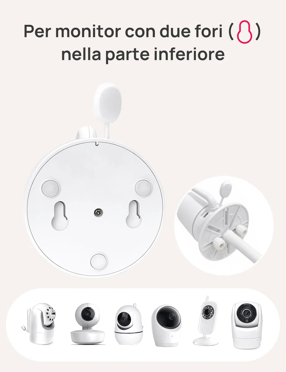 Dr.Care Supporto per Baby Monitor, Clip Universale Regolabile per Telecamera Bambino, Compatibile con Tutti i Baby Monitor, Braccio Flessibile Lungo per Culla, Senza Strumenti