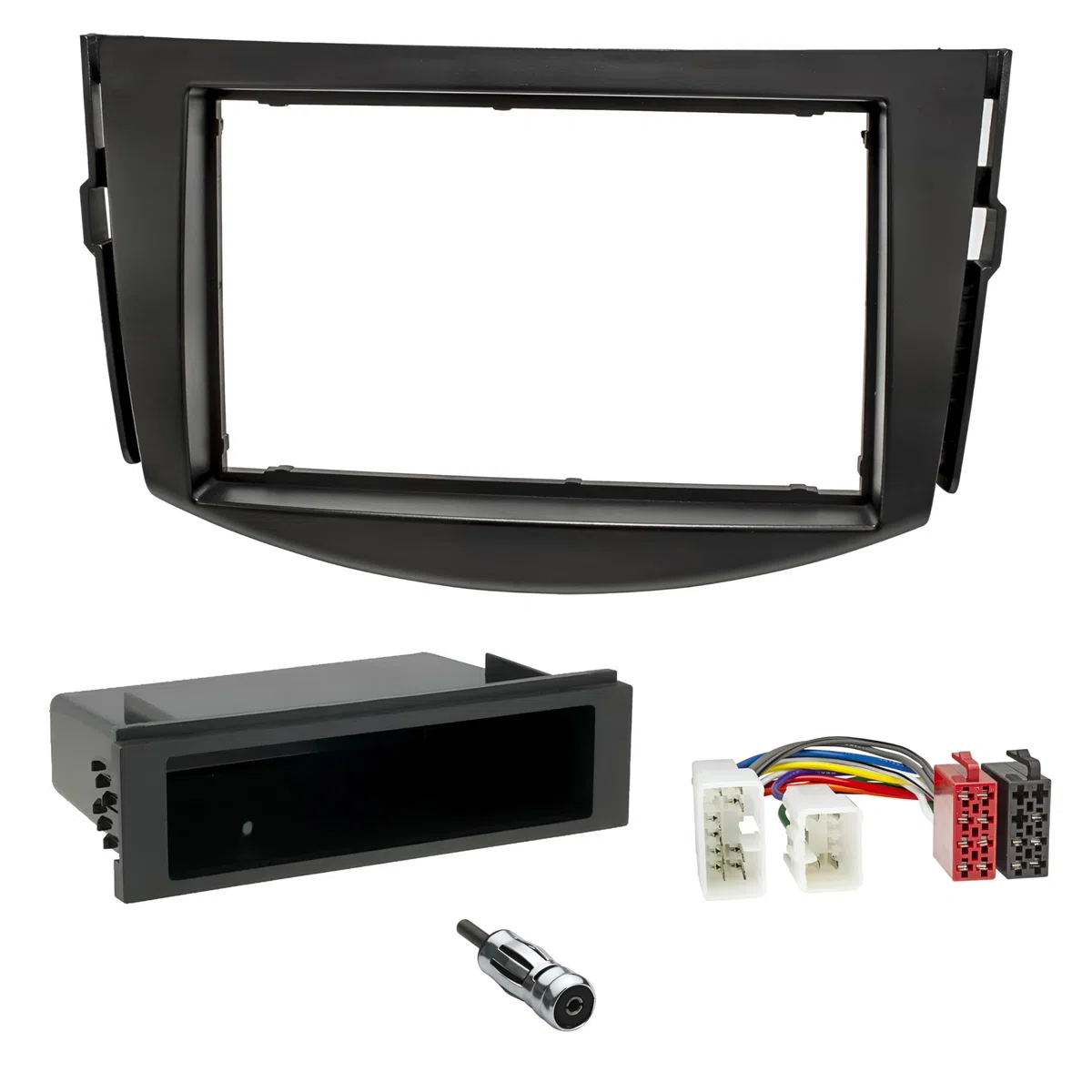 Sound Way Kit Montaggio Adattatore Autoradio, Mascherina 1 DIN / 2 DIN Compatibile con Toyota RAV 4 2006-2012
