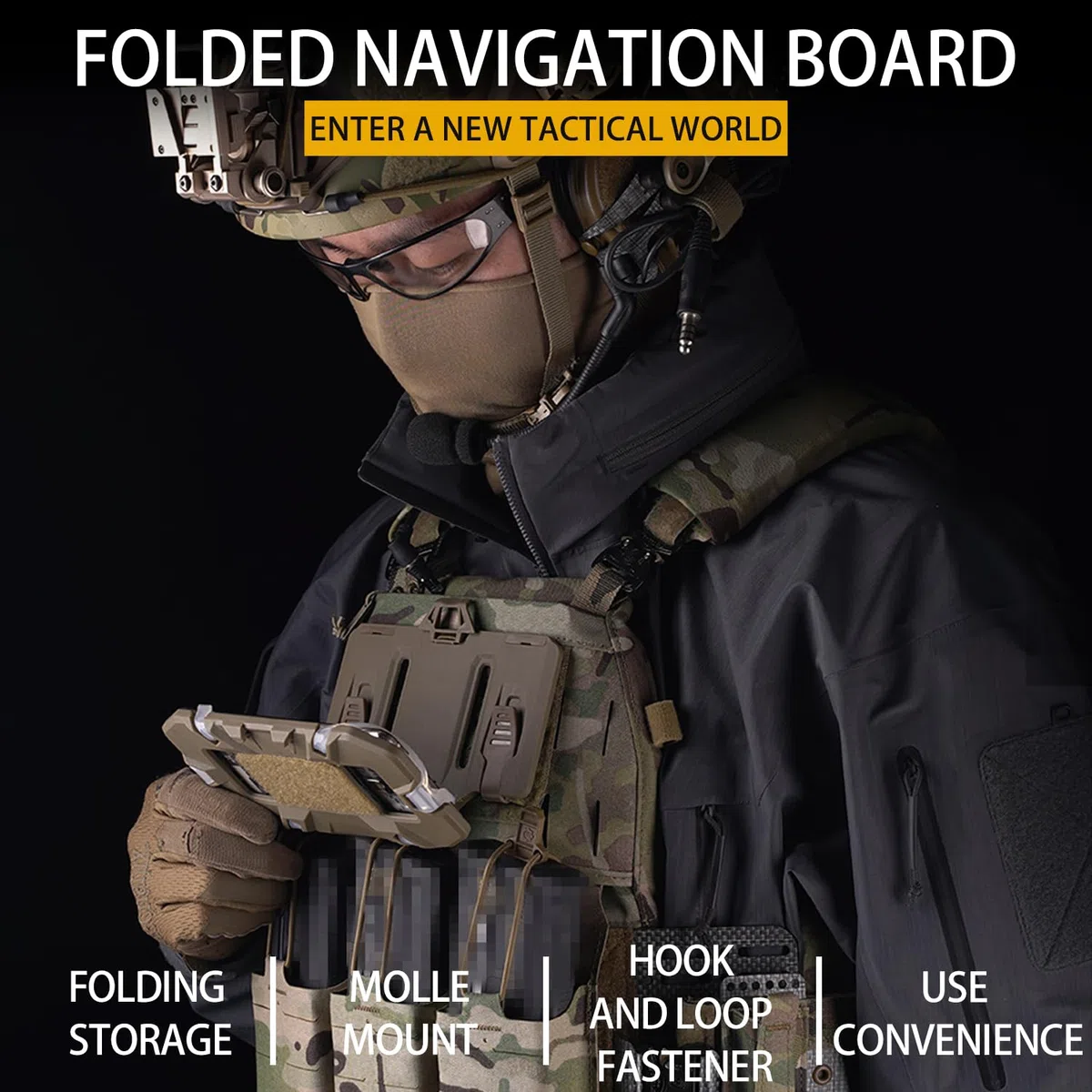 Supporto tattico universale per telefono Molle, supporto per telefono, a sgancio rapido, pieghevole, navigatore per schermo da 4,7 a 6,7 pollici (marrone)